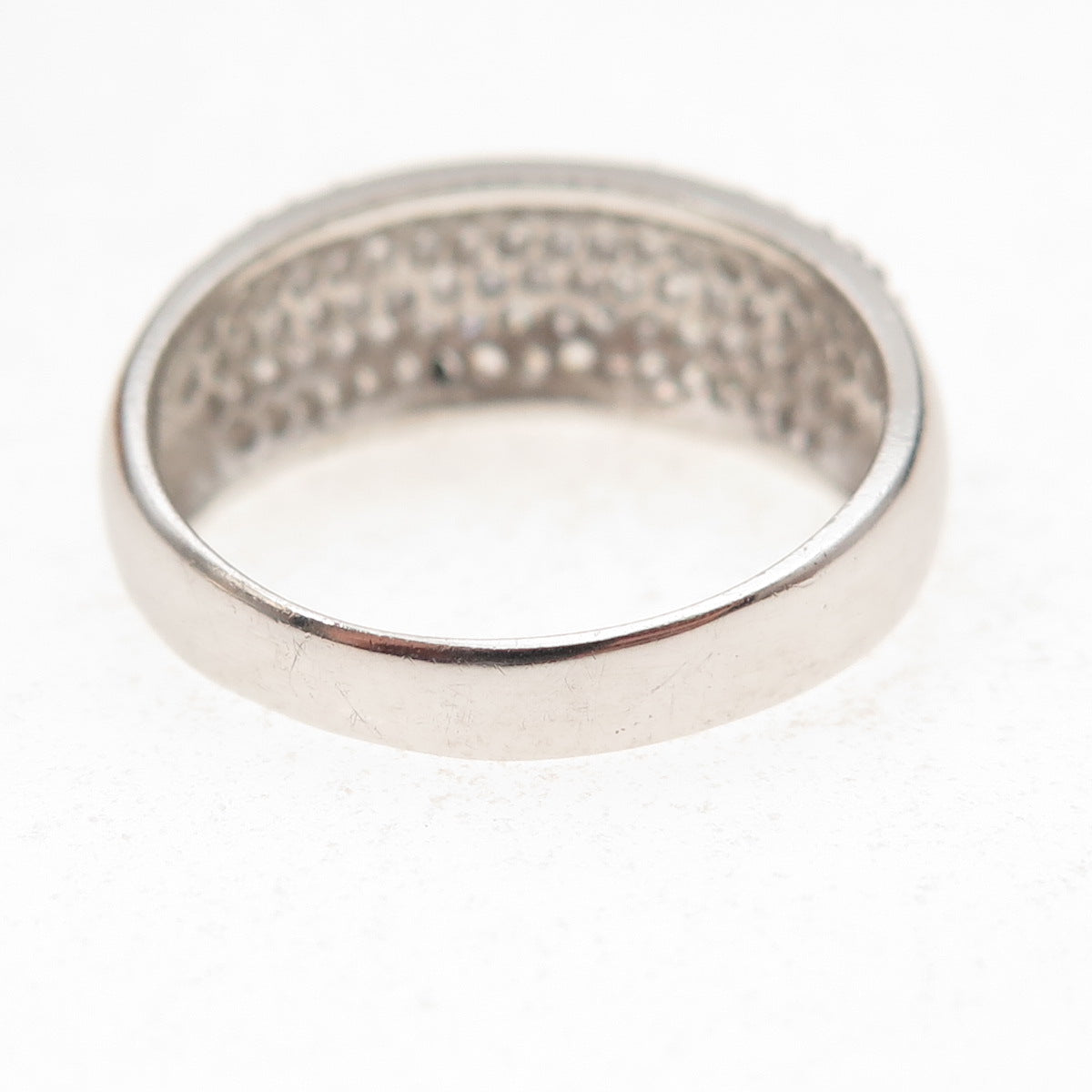 925 Sterling Silver Round-Cut C Z Sparkle Ring Size 9.5
