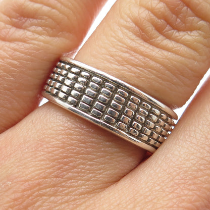 925 Sterling Silver Vintage Oxidized Band Ring Size 7