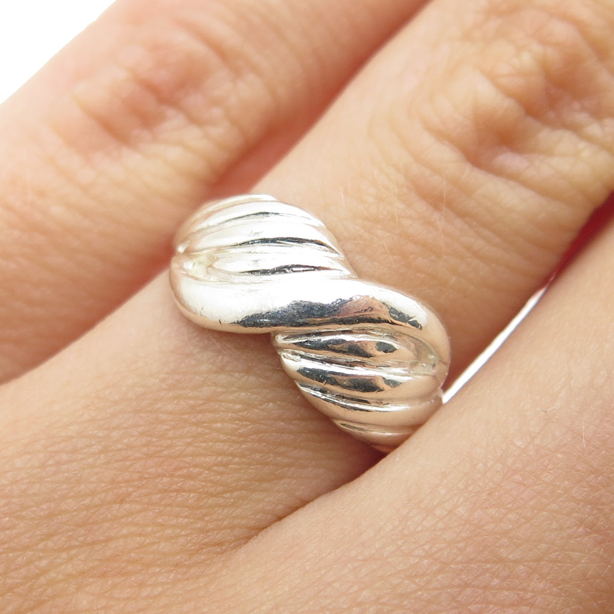 CHAPAL ZENRAY 925 Sterling Silver Vintage Modernist Infinity Ring Size 6