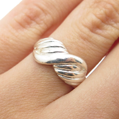 CHAPAL ZENRAY 925 Sterling Silver Vintage Modernist Infinity Ring Size 6