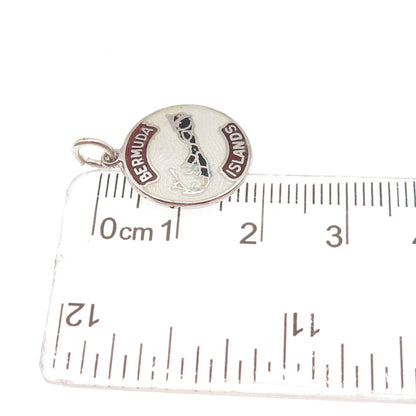 BREADNER CO. Sterling Silver Vintage Enamel Bermuda Islands Mini Charm Pendant
