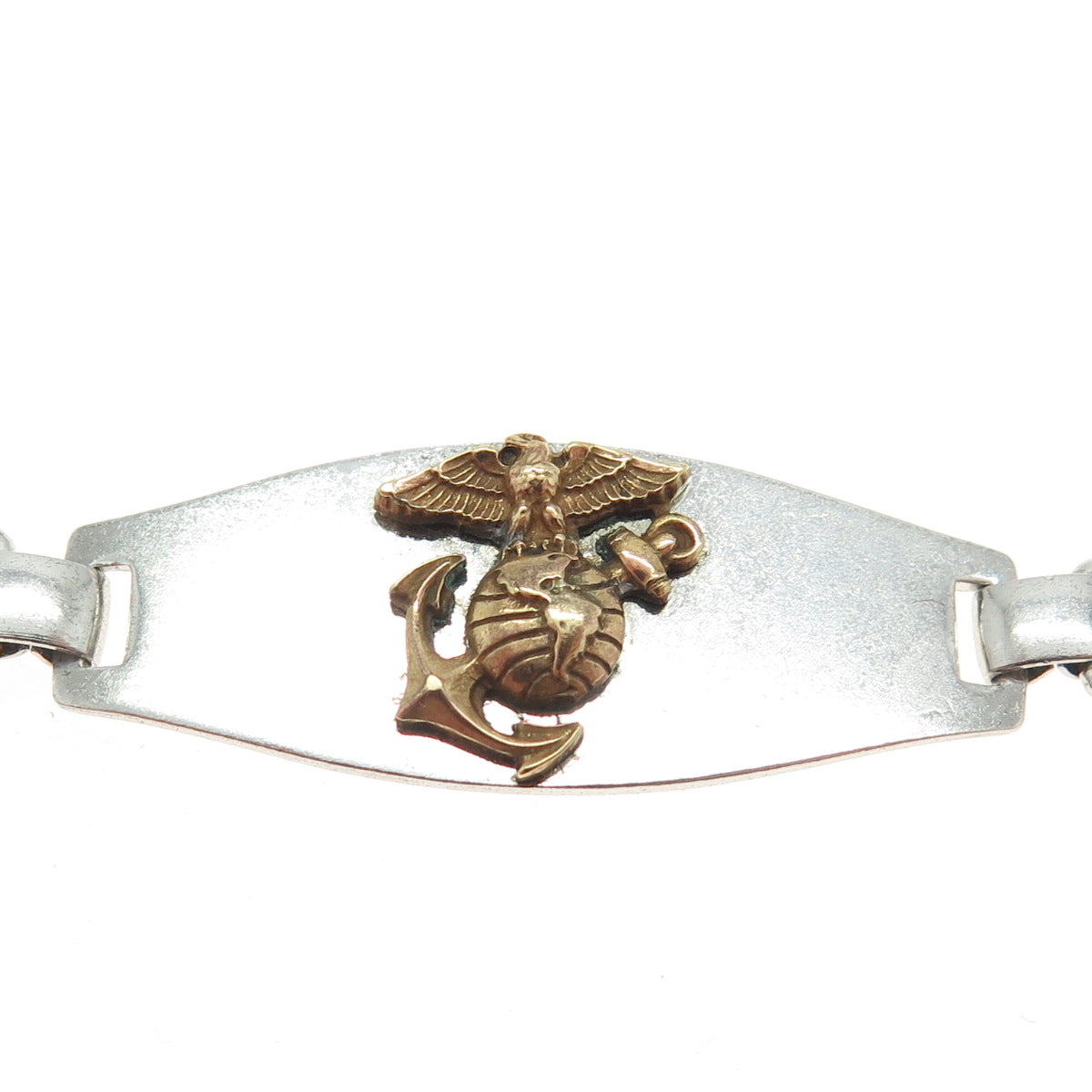 FORSTNER FCC Sterling Gold Filled Antique WWII USMC Marine Corps Bracelet 6.75"