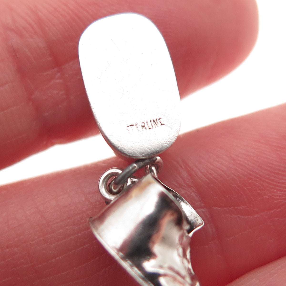 925 Sterling Silver Vintage Baby Shoes 3D Mini Charm Pendant
