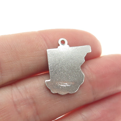 ART'S ELEGANCE 925 Sterling Silver Vintage Enamel Maryland Charm Pendant