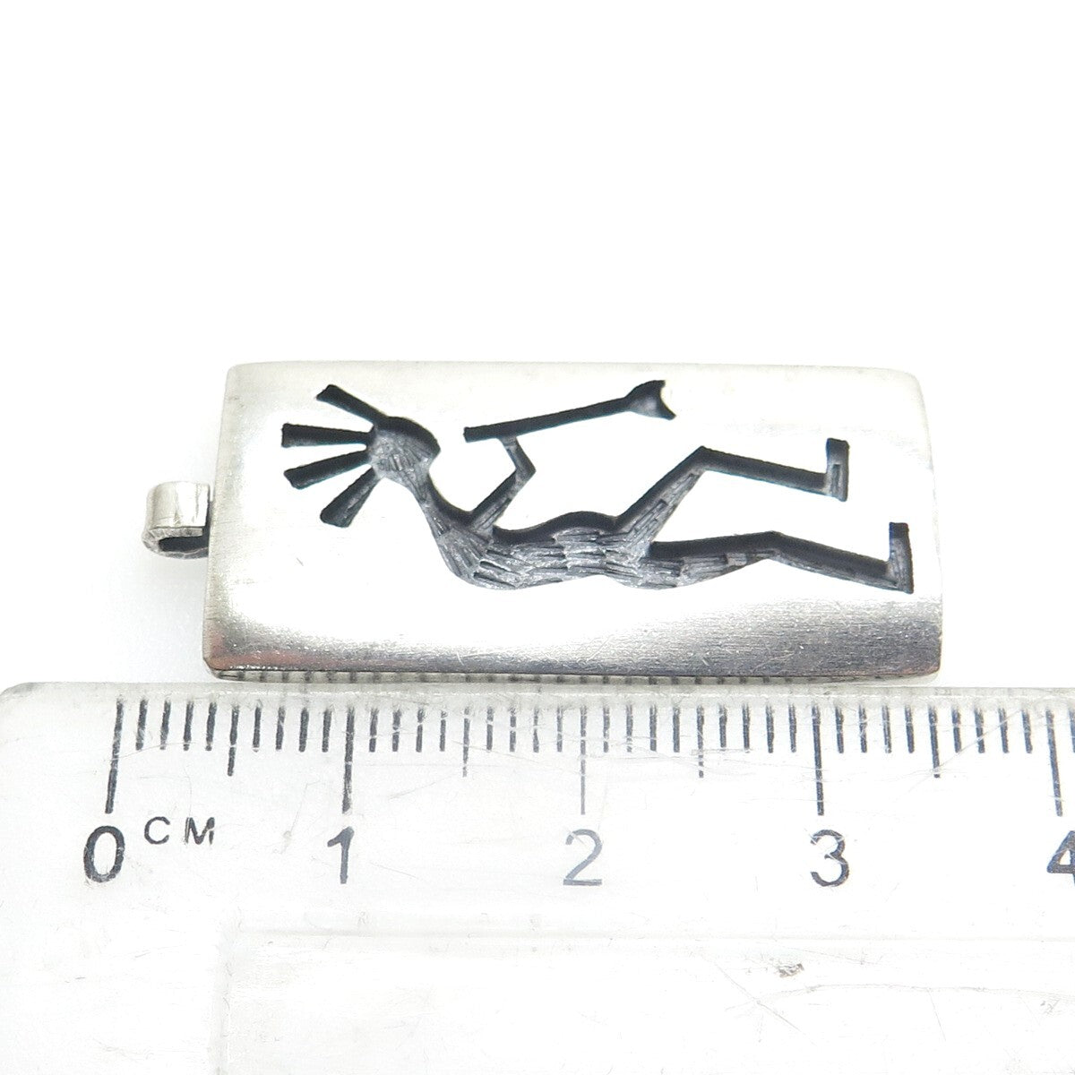 MARVIN C. LOMAHAFTEWA Old Pawn Sterling Silver Vintage Kokopelli Tribal Pendant