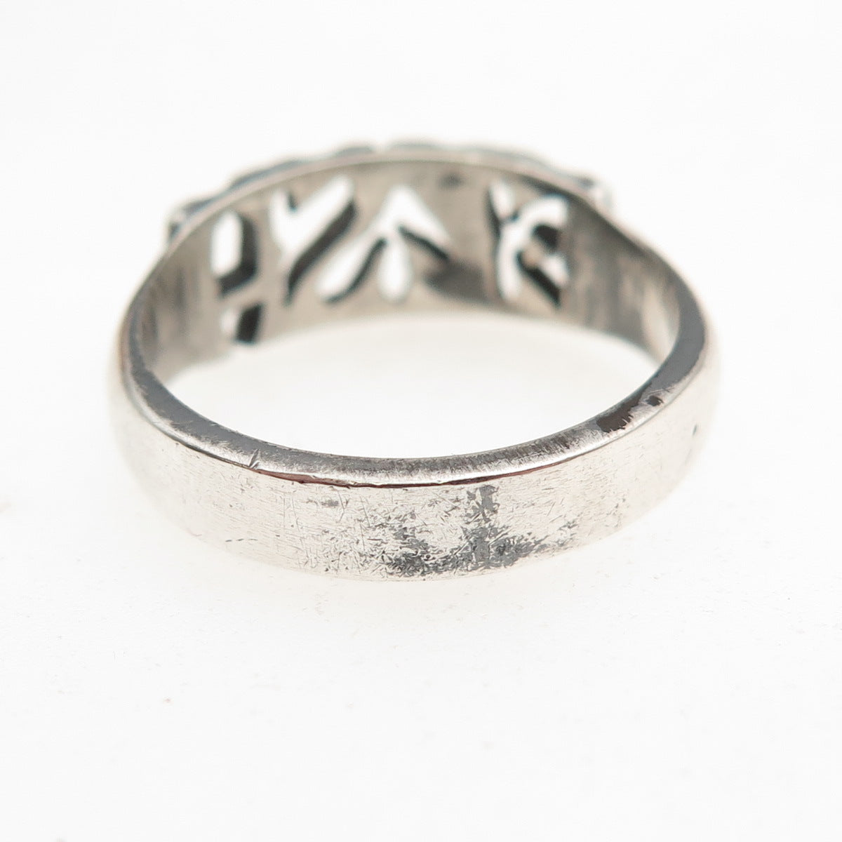 925 Sterling Silver Vintage Elsa Oxidized Name Ring Size 8