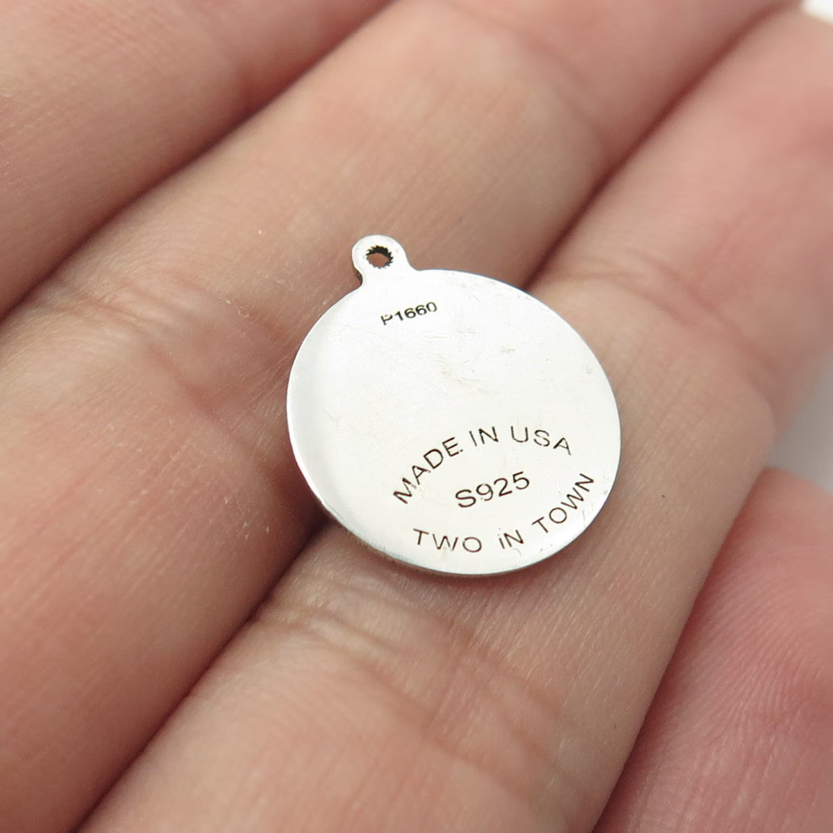 925 Sterling Silver USA Two In Town Whale Charm Pendant