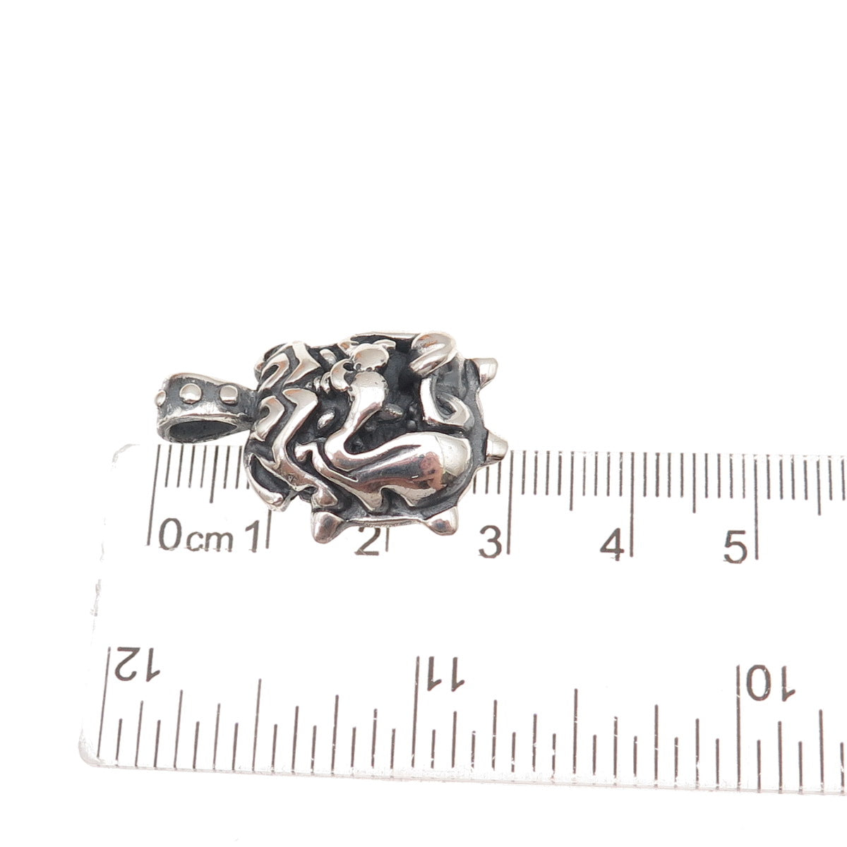 925 Sterling Silver Vintage Bulldog Oxidized Pendant