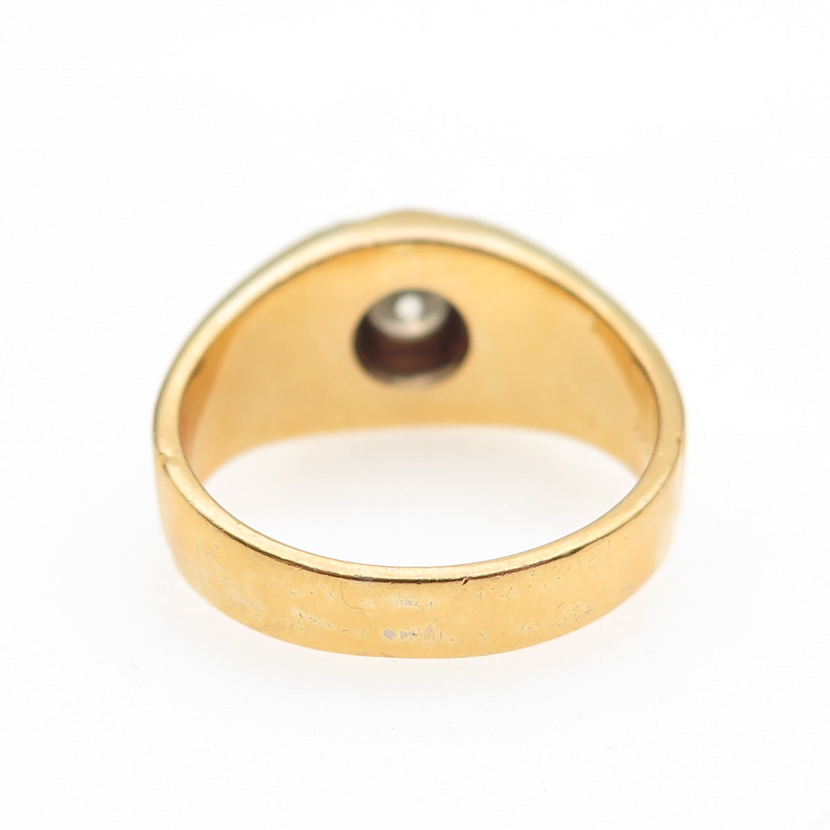 925 Sterling Silver Gold Plated Real Round-Cut Moissanite Ring Size 11