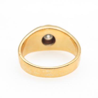 925 Sterling Silver Gold Plated Real Round-Cut Moissanite Ring Size 11