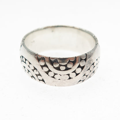925 Sterling Silver Vintage Modernist Sun Oxidized Band Ring Size 8.25