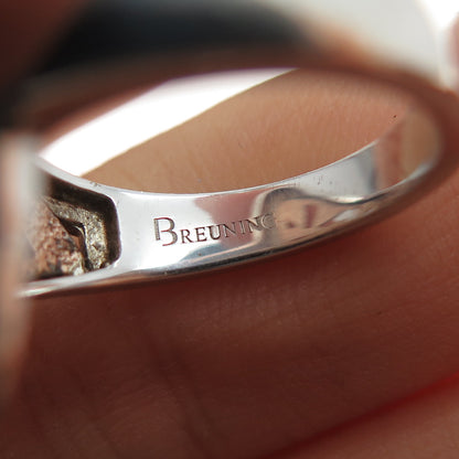 FRANZ BREUNING 925 Sterling Silver 2-Tone Vintage Modenrist Ring Size 7.25