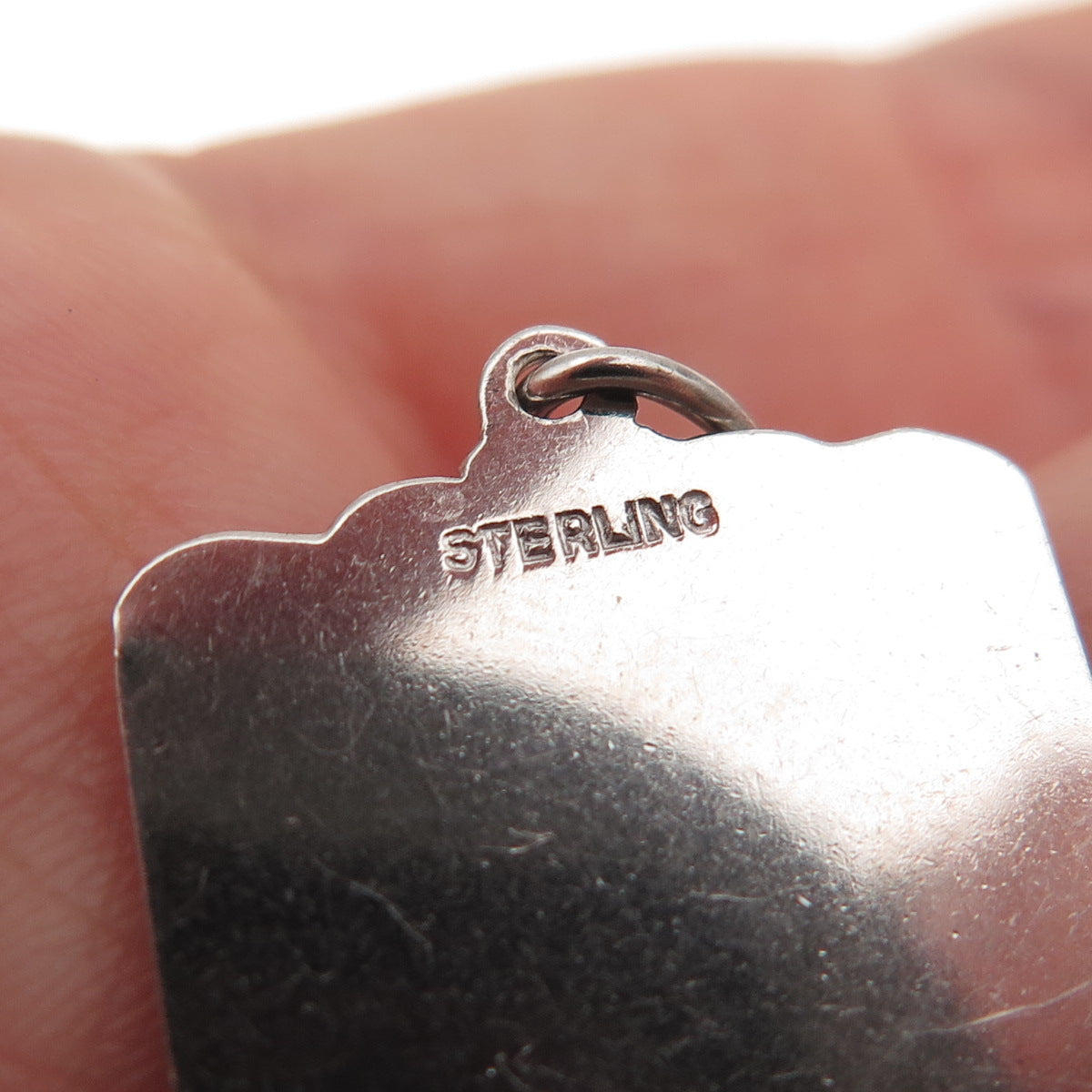 925 Sterling Silver Vintage Enamel Birth Certificate Charm Pendant