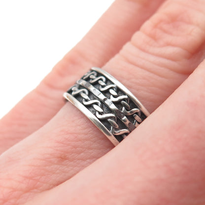925 Sterling Silver Vintage Wire Oxidized Band Ring Size 6.5
