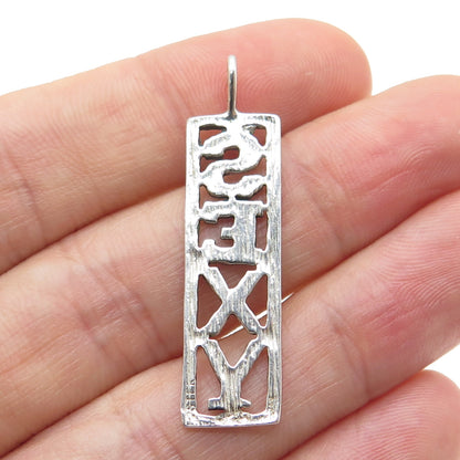 925 Sterling Silver Vintage "SEXY" Modernist Pendant