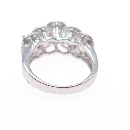 925 Sterling Silver Oval-Cut C Z Ring Size 5.25