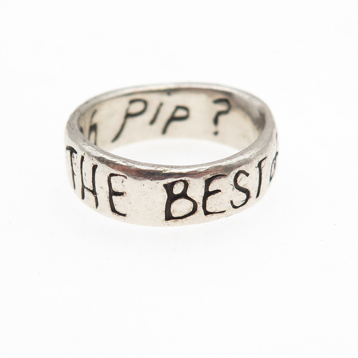 925 Sterling Vintage Ever the Best of Friends Eh Pip? David Lean Ring Size 7