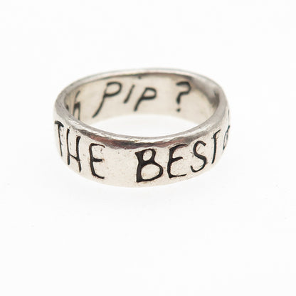 925 Sterling Vintage Ever the Best of Friends Eh Pip? David Lean Ring Size 7