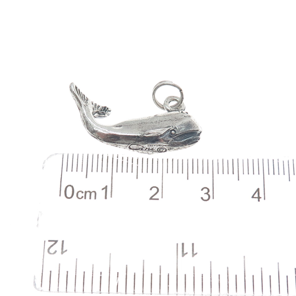 GUGLIELMO CINI 925 Sterling Silver Vintage Whale Minimalist 3D Charm Pendant
