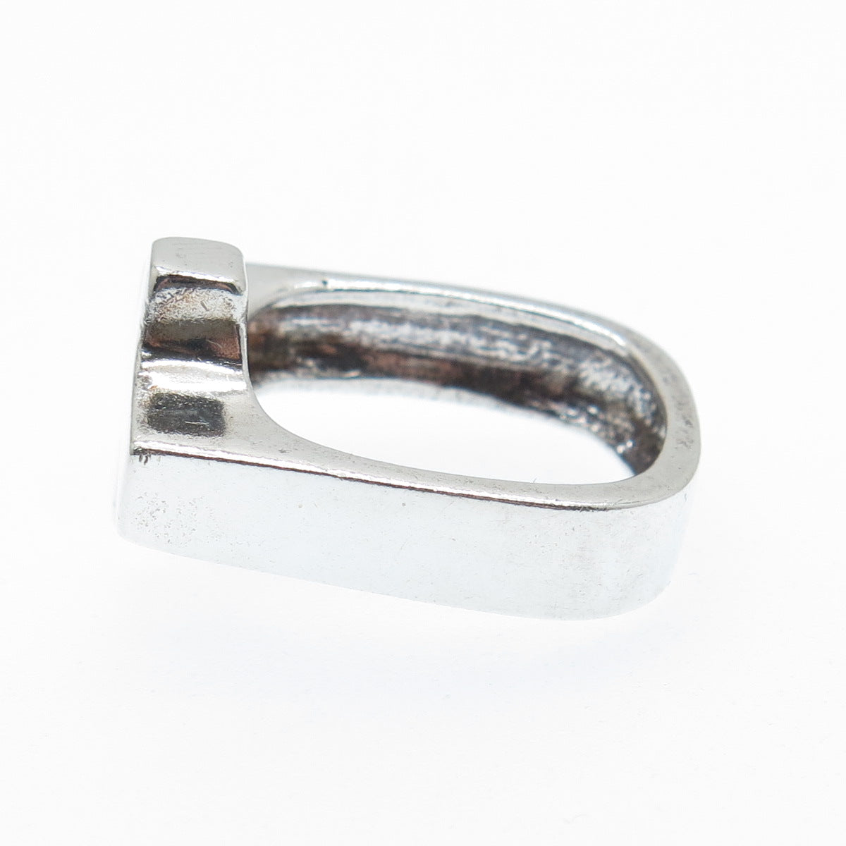 925 Sterling Silver Vintage Modernist Bypass Cross Ring Size 6.75
