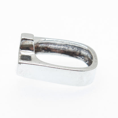 925 Sterling Silver Vintage Modernist Bypass Cross Ring Size 6.75