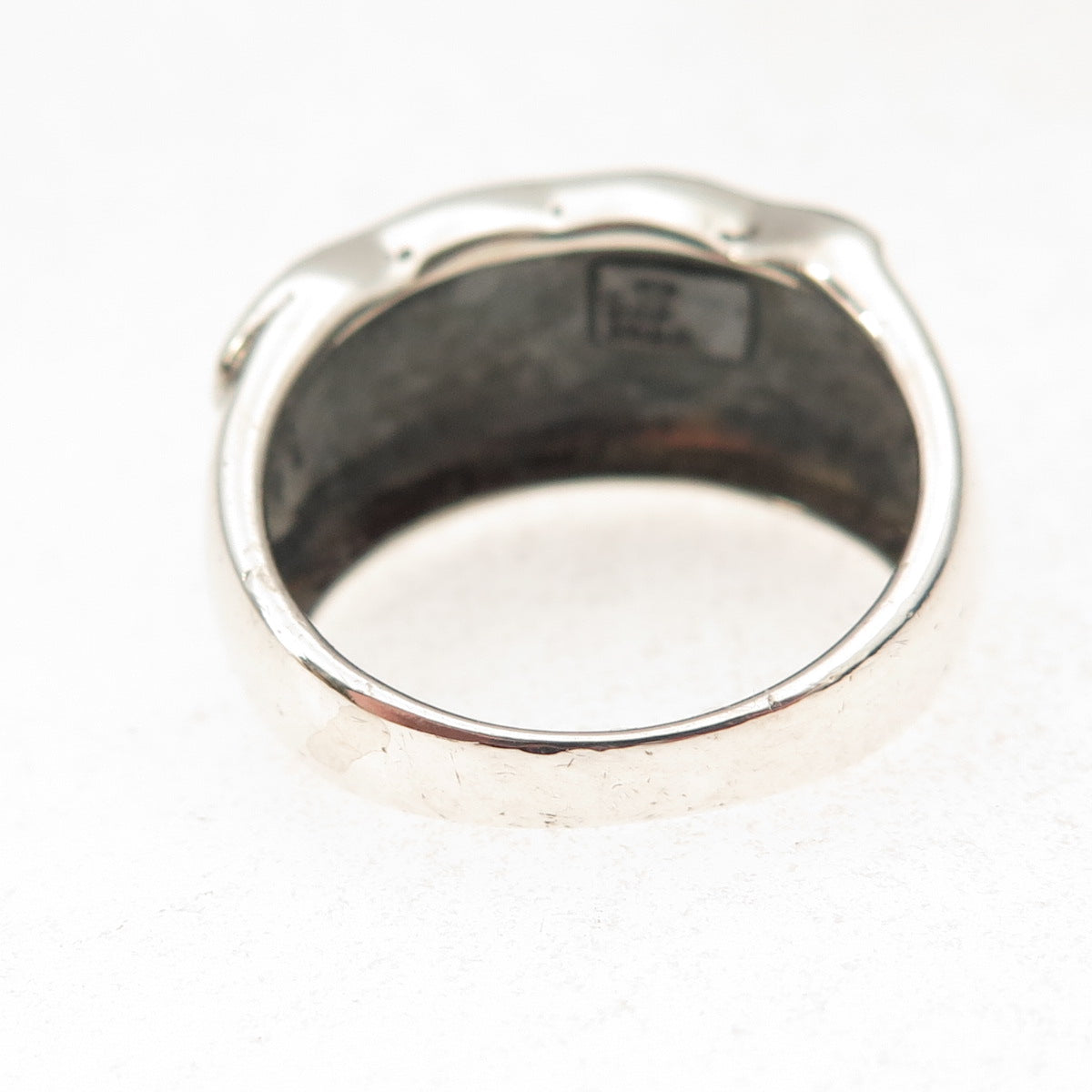 Joseph Cleary 925 Sterling Silver Vintage Real Black Onyx & MOP Ring Size 8