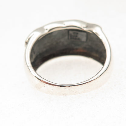 Joseph Cleary 925 Sterling Silver Vintage Real Black Onyx & MOP Ring Size 8