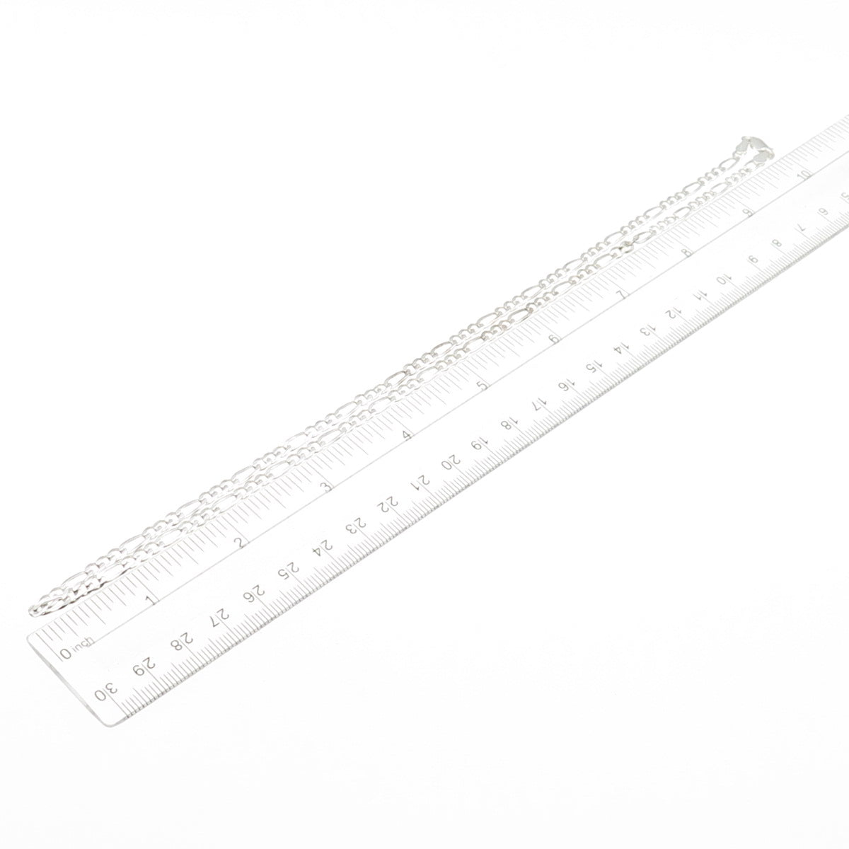 P. LUX 925 Sterling Silver Vintage Italy Figaro Chain Necklace 20"