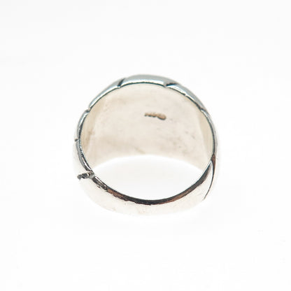 925 Sterling Silver Vintage Modernist Dome Ring Size 5.75