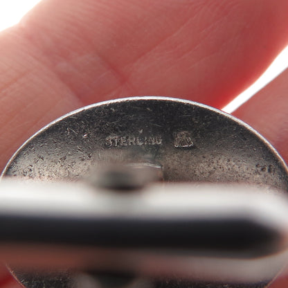 925 Sterling Silver Antique Art Deco Engraved Floral Cufflinks