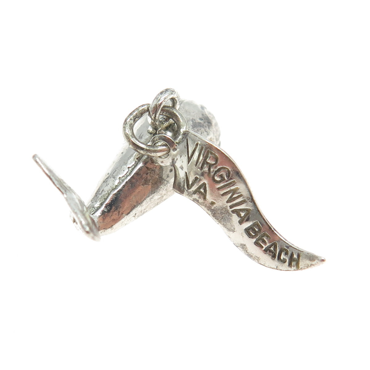 PACIFIC JEWELRY 925 Sterling Silver Vintage "Virginia Beach" Whale Charm Pendant