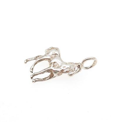 925 Sterling Silver Vintage Horse Mini 3D Charm Pendant
