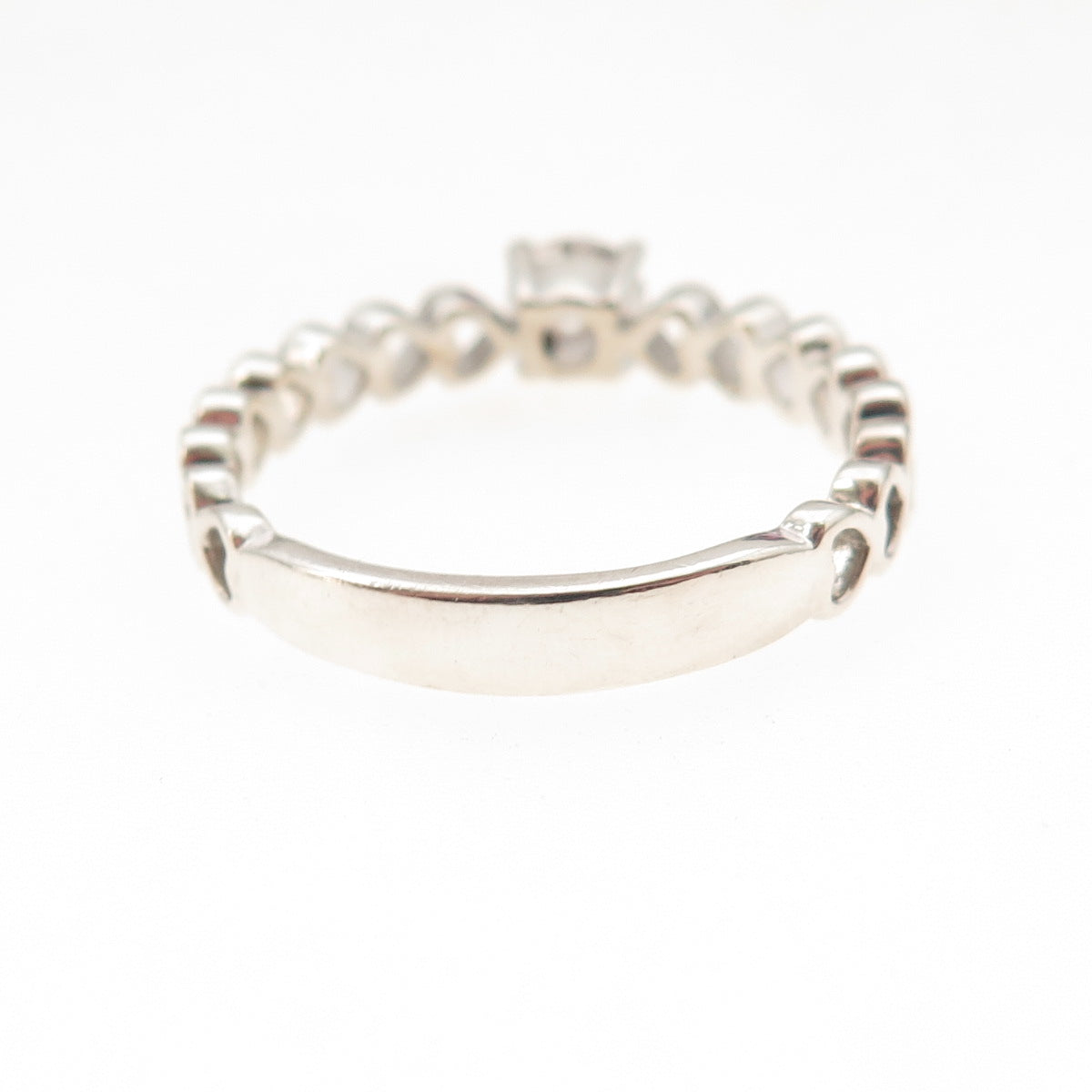 925 Sterling Silver Round-Cut C Z Heart Promise Ring Size 9