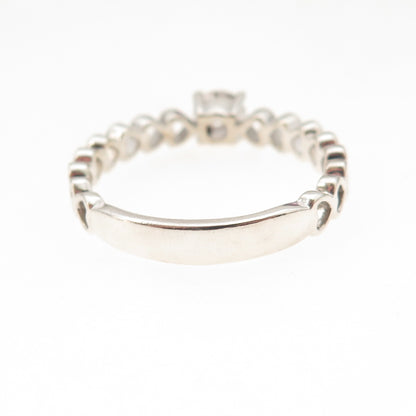 925 Sterling Silver Round-Cut C Z Heart Promise Ring Size 9