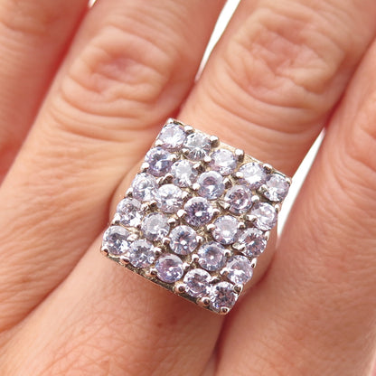 Chateau D’Argent 925 Sterling Silver Vintage Round-Cut Lavender C Z Ring Size 7