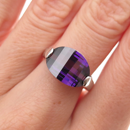 925 Sterling Silver Lavender C Z Ring Size 7