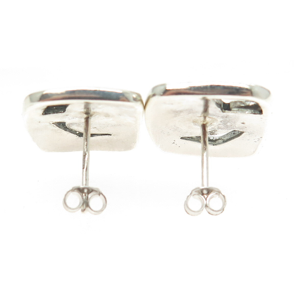 MIKHAIL KOCHEV 950 Silver Vintage Bulgaria Enamel Real Abalone Shell Earrings