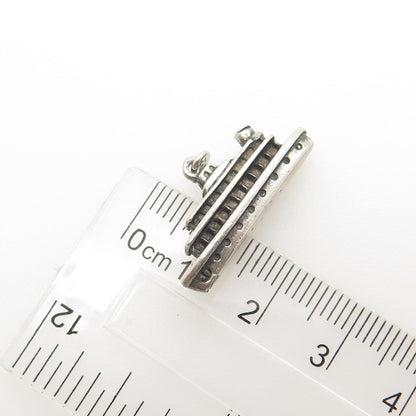 800 Silver Vintage Liner Ship 3D Charm Pendant