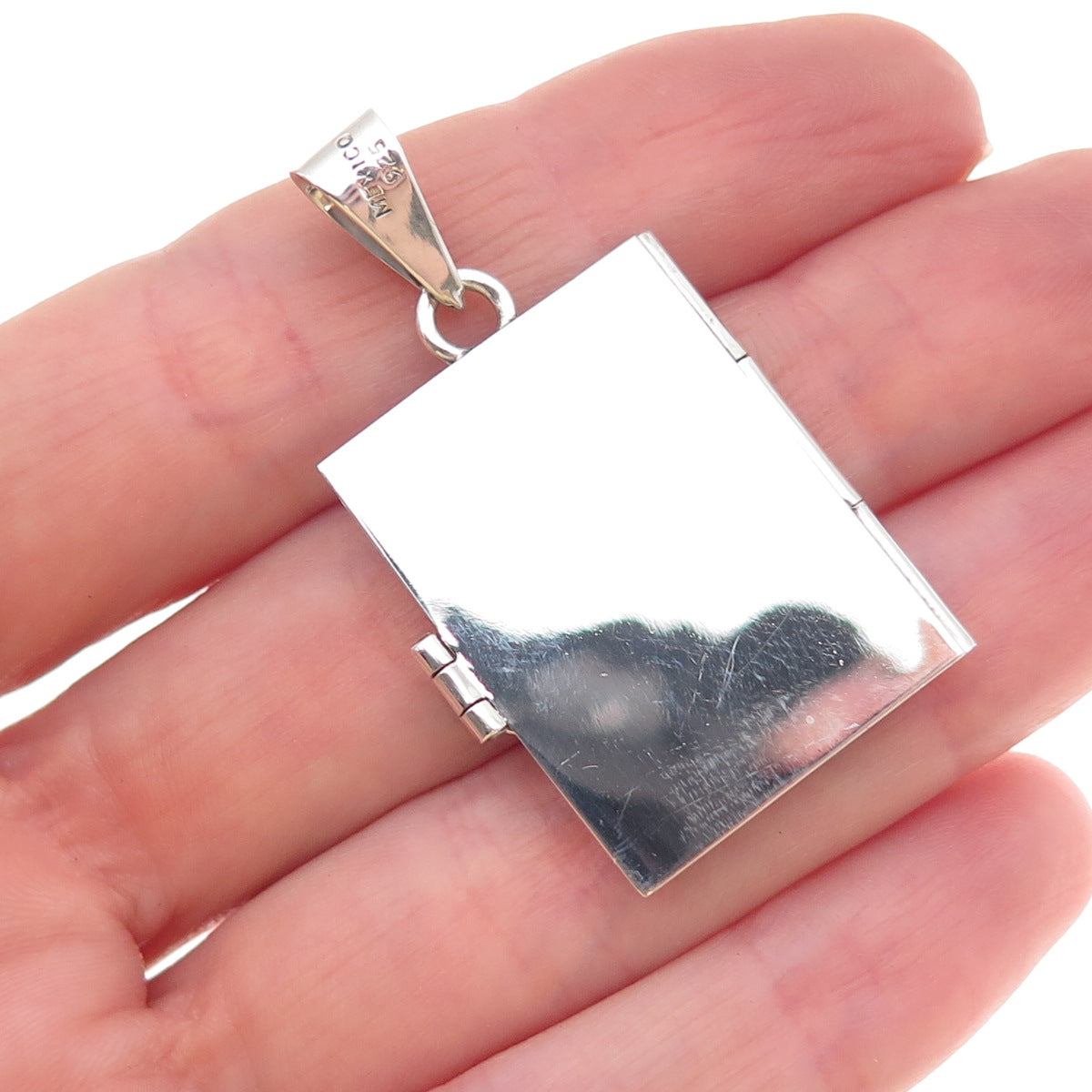 925 Sterling Silver Vintage Mexico Heart Locket Charm Pendant