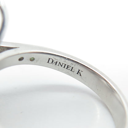 DANIEL K 925 Sterling Silver Multi-Cut Canary & White C Z Cross Ring Size 6