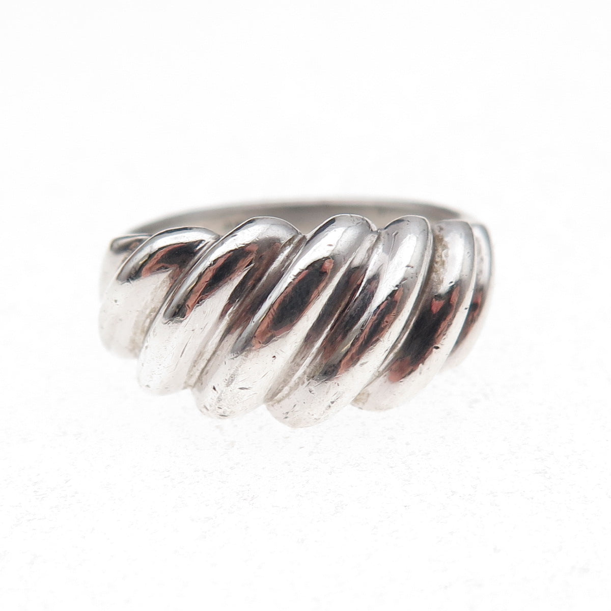 Chapal Zenray 925 Sterling Silver Vintage Modernist Oxidized Ring Size 6.75