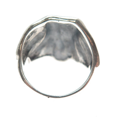 925 Sterling Silver Vintage Elephant's Head Statement Ring Size 9.25