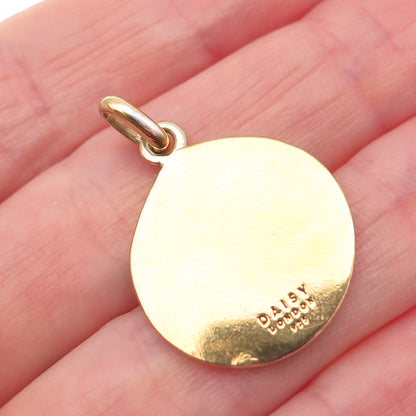 DAISY 925 Sterling Gold Plated Vintage London Bird of Paradise Charm Pendant
