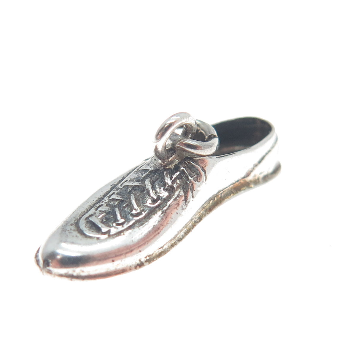 925 Sterling Silver Vintage Golf Shoe Minimalist 3D Charm Pendant