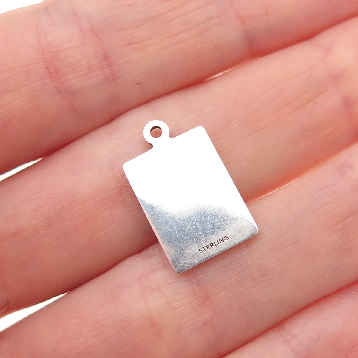 925 Sterling Silver Vintage Enamel I Stood On A Cliff & Shouted Charm Pendant