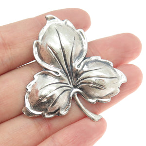 JEWELART 925 Sterling Silver Antique Art Deco Leaf Pin Brooch