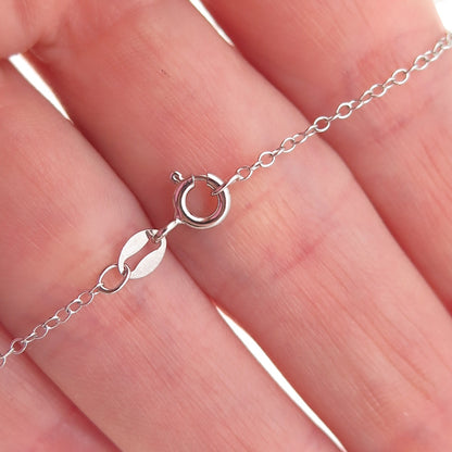 925 Sterling Silver Real Diamond Accent & Tanzanite Cable Chain Necklace 18"
