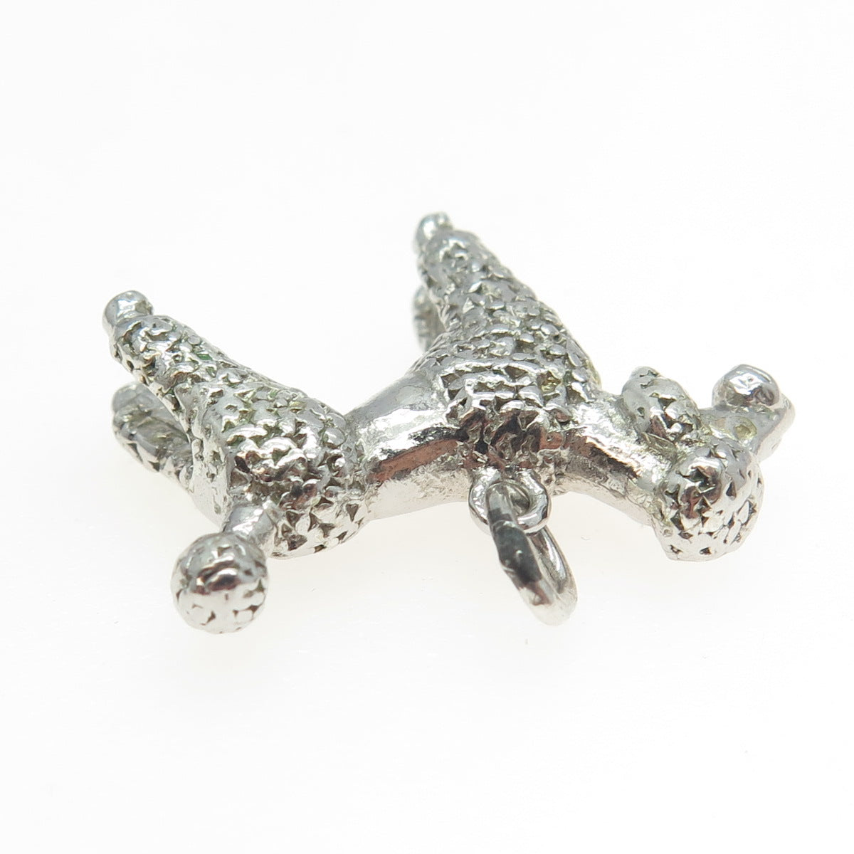 925 Sterling Silver Vintage Poodle Dog 3D Pendant
