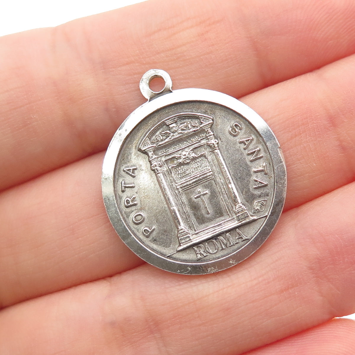 800 Silver Vintage Rome Italy Pope Paul VI St. Peter's Basilica Charm Pendant