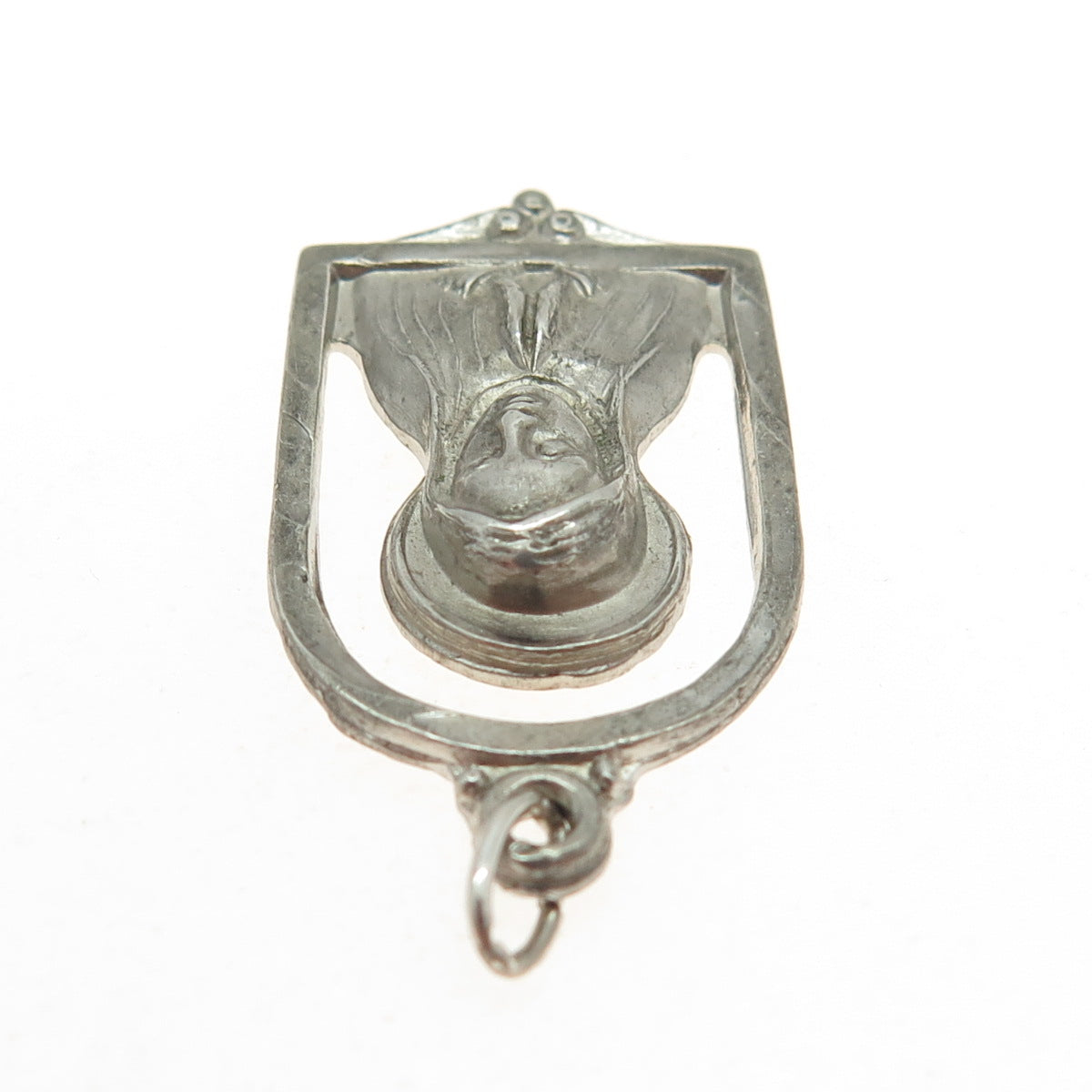 925 Sterling Silver Antique Art Deco St. Mary & Baby Jesus Religious Pendant